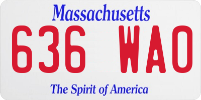 MA license plate 636WA0