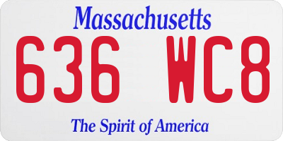 MA license plate 636WC8
