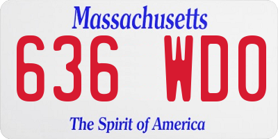 MA license plate 636WD0