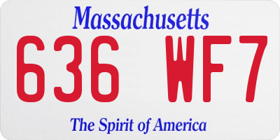MA license plate 636WF7