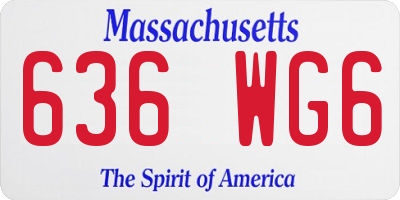 MA license plate 636WG6