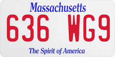 MA license plate 636WG9