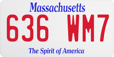 MA license plate 636WM7