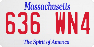 MA license plate 636WN4