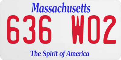 MA license plate 636WO2