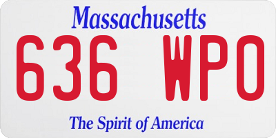 MA license plate 636WP0