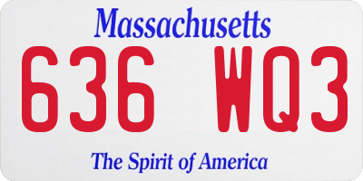 MA license plate 636WQ3