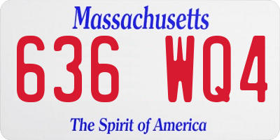 MA license plate 636WQ4