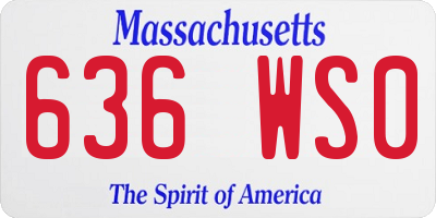MA license plate 636WS0