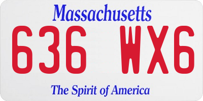 MA license plate 636WX6