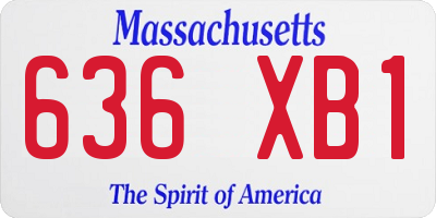 MA license plate 636XB1