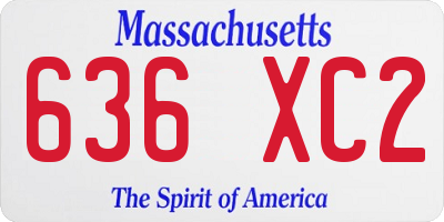 MA license plate 636XC2