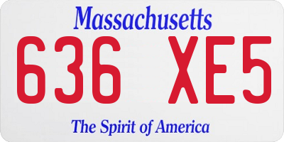 MA license plate 636XE5
