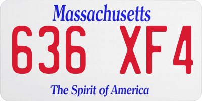 MA license plate 636XF4