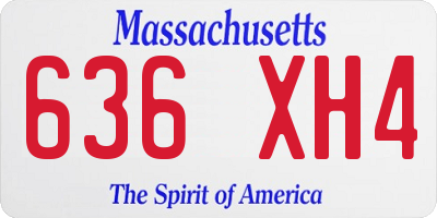 MA license plate 636XH4