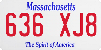 MA license plate 636XJ8