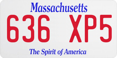 MA license plate 636XP5
