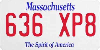 MA license plate 636XP8