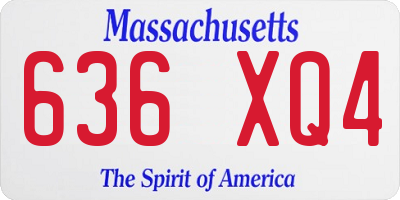 MA license plate 636XQ4