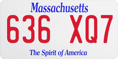 MA license plate 636XQ7
