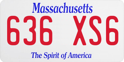 MA license plate 636XS6