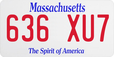 MA license plate 636XU7