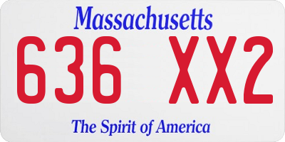 MA license plate 636XX2