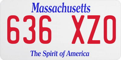 MA license plate 636XZ0