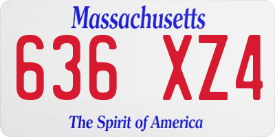 MA license plate 636XZ4