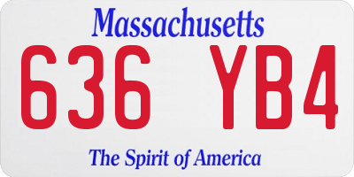MA license plate 636YB4