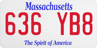 MA license plate 636YB8