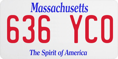 MA license plate 636YC0