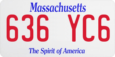 MA license plate 636YC6
