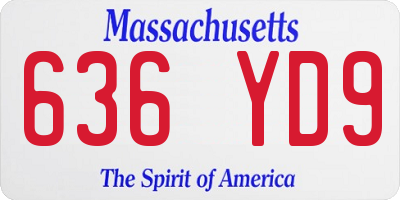 MA license plate 636YD9