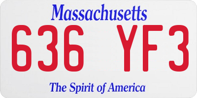 MA license plate 636YF3
