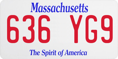 MA license plate 636YG9