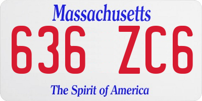 MA license plate 636ZC6