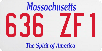 MA license plate 636ZF1