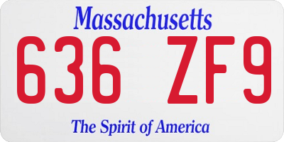 MA license plate 636ZF9