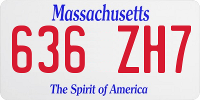 MA license plate 636ZH7