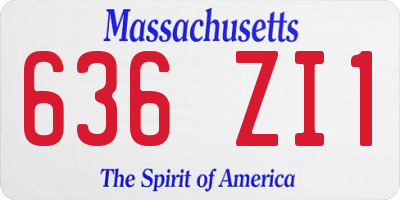 MA license plate 636ZI1