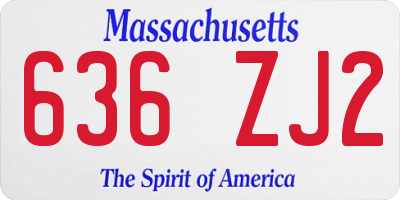 MA license plate 636ZJ2