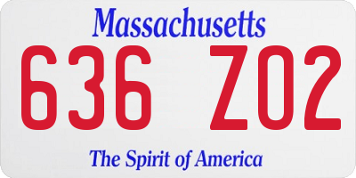 MA license plate 636ZO2