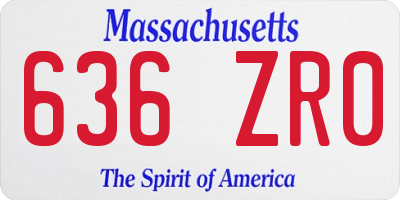 MA license plate 636ZR0