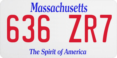 MA license plate 636ZR7
