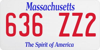MA license plate 636ZZ2