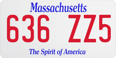 MA license plate 636ZZ5