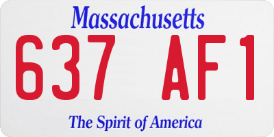 MA license plate 637AF1
