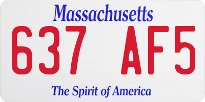 MA license plate 637AF5