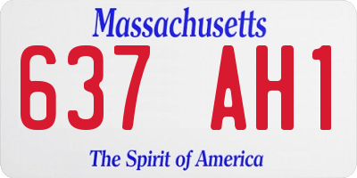 MA license plate 637AH1